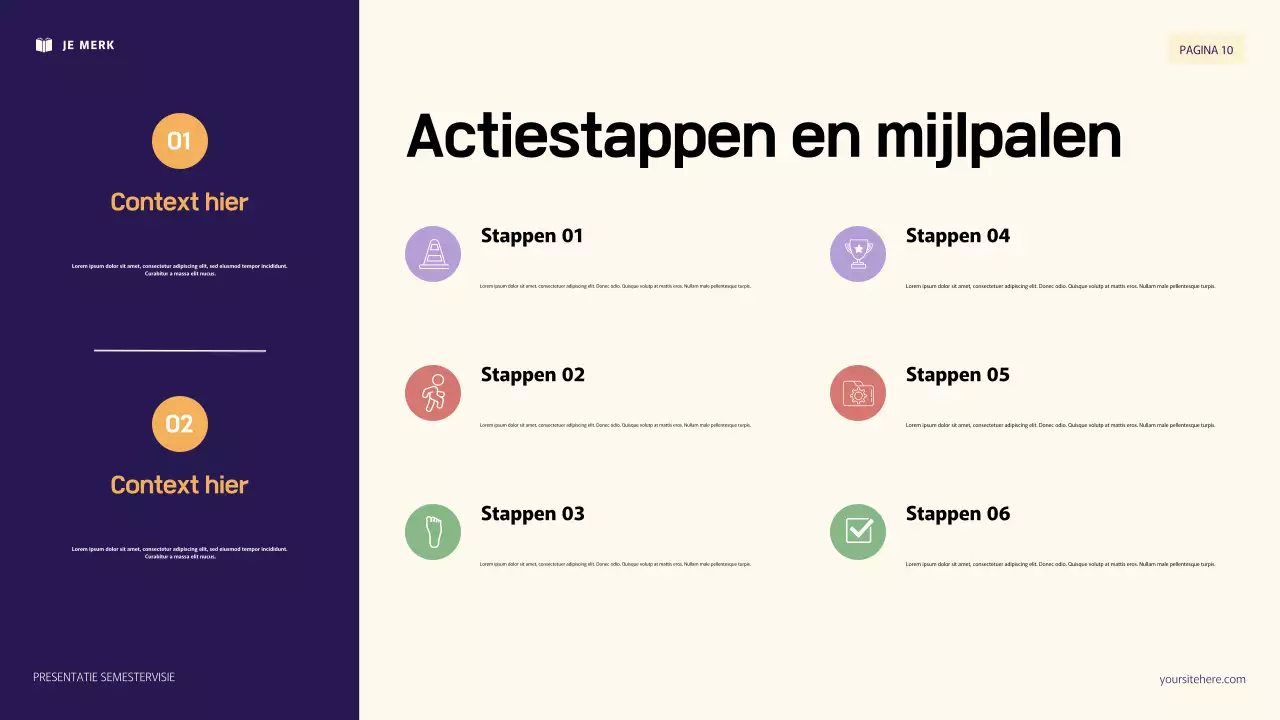 Paarse en oranje 3D-illustratie Persoonlijke doelenpresentatie