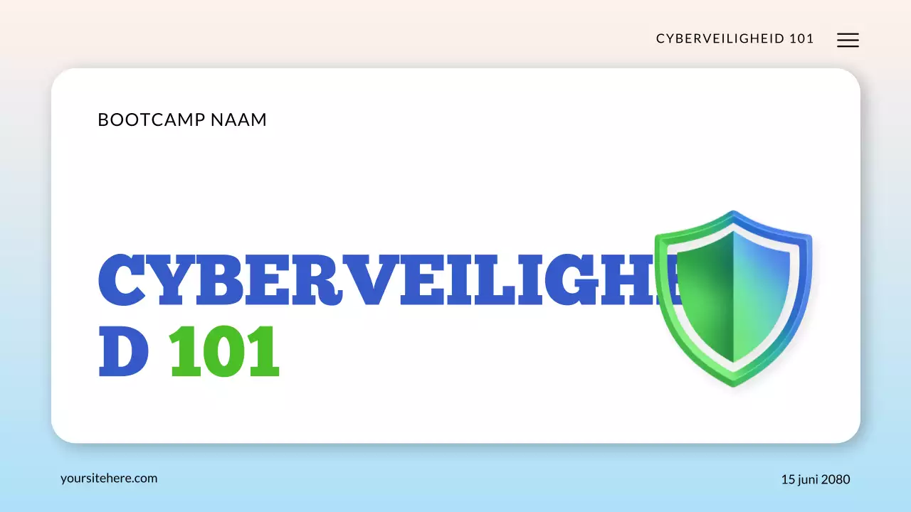 Cyberbeveiligingstechnologie Groen en Blauw Presentatie