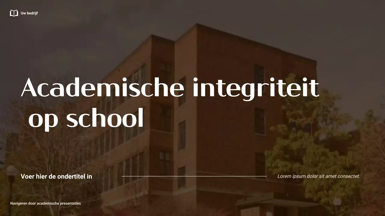 Bruin en oranje Minimale Academische Integriteit Navigeren in College Presentatie