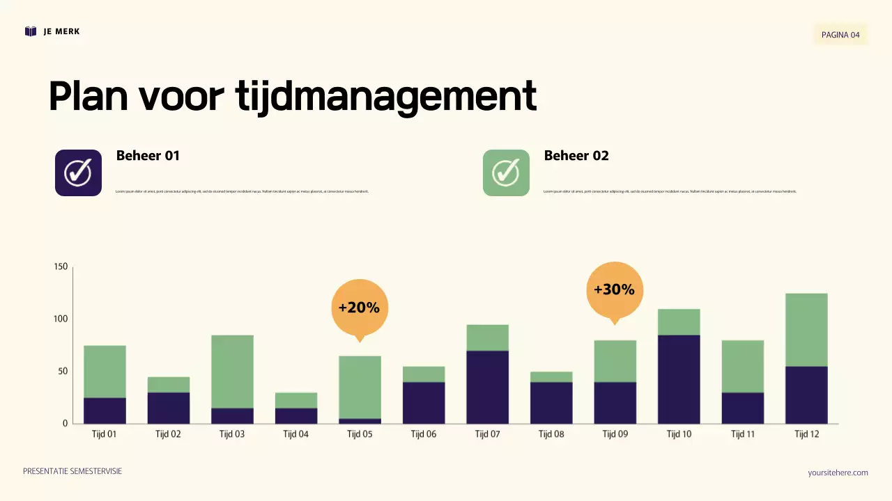 Paarse en oranje 3D-illustratie Persoonlijke doelenpresentatie