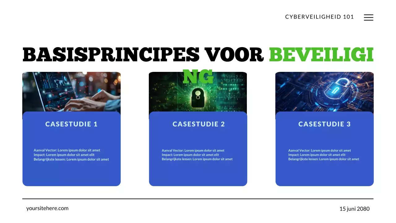 Cyberbeveiligingstechnologie Groen en Blauw Presentatie
