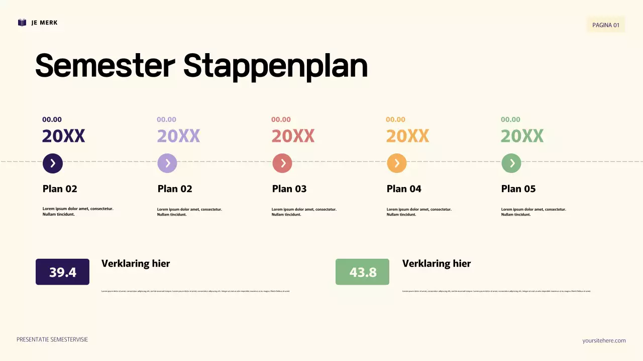 Paarse en oranje 3D-illustratie Persoonlijke doelenpresentatie