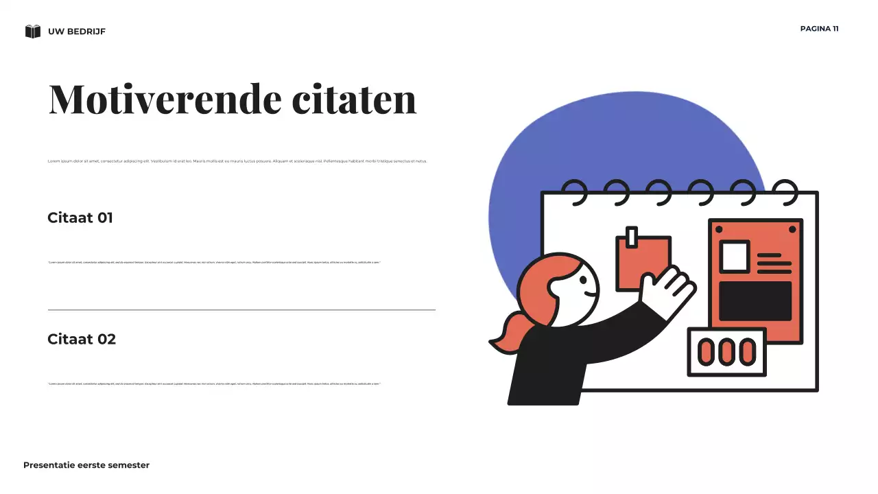 Navy Minimal Mijn Eerste Semester Visie Presentatie