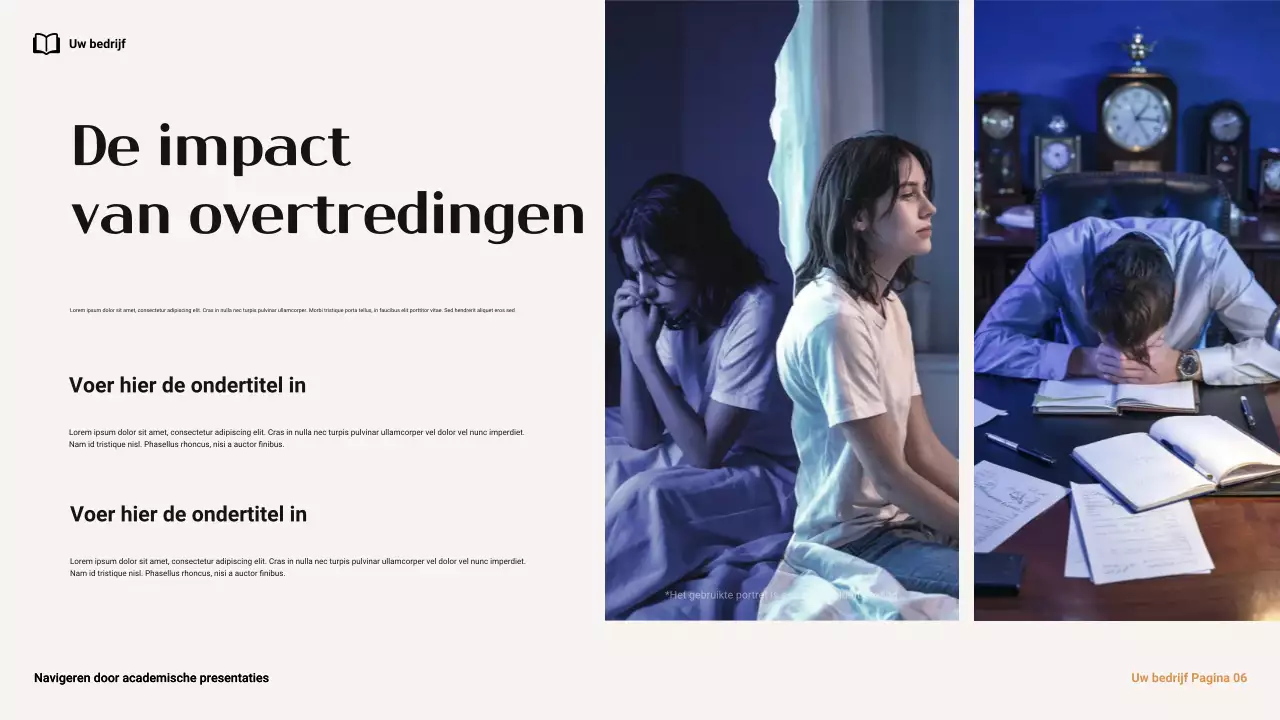 Bruin en oranje Minimale Academische Integriteit Navigeren in College Presentatie