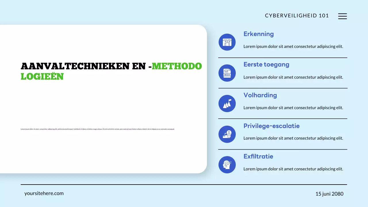 Cyberbeveiligingstechnologie Groen en Blauw Presentatie