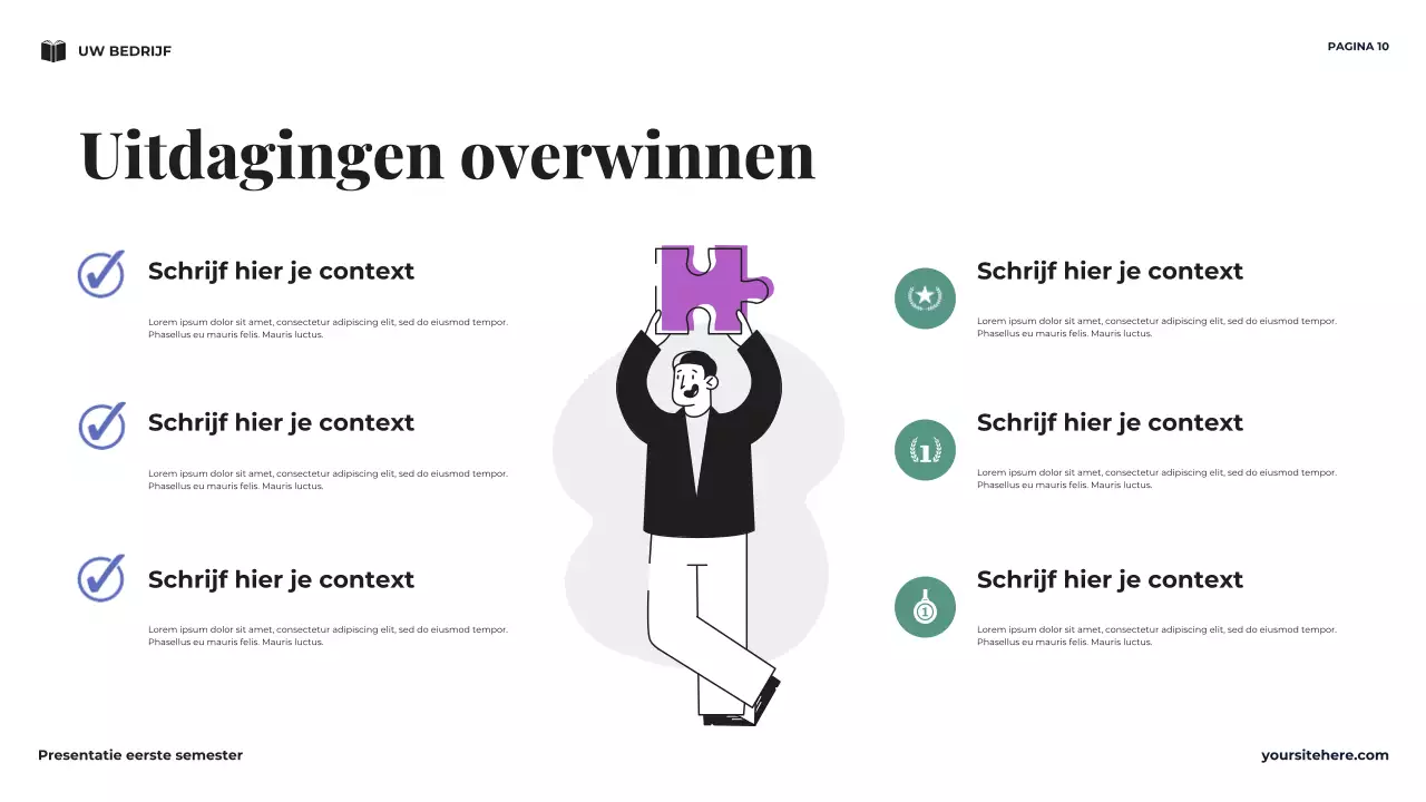 Navy Minimal Mijn Eerste Semester Visie Presentatie