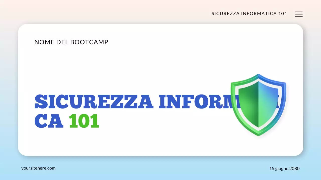 Presentazione sulla tecnologia di sicurezza informatica verde e blu