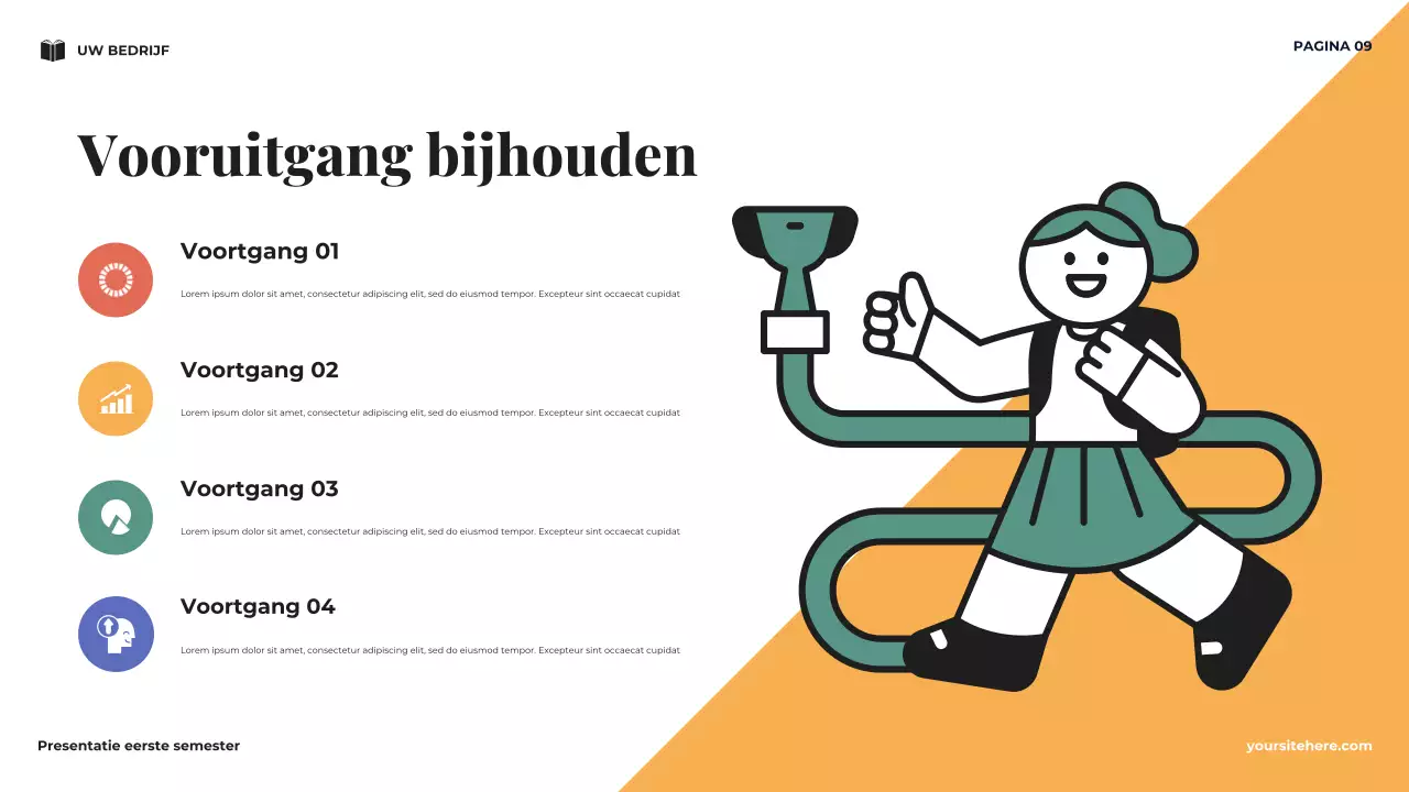 Navy Minimal Mijn Eerste Semester Visie Presentatie