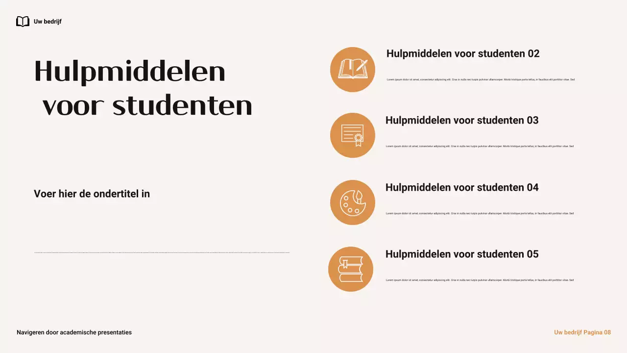 Bruin en oranje Minimale Academische Integriteit Navigeren in College Presentatie