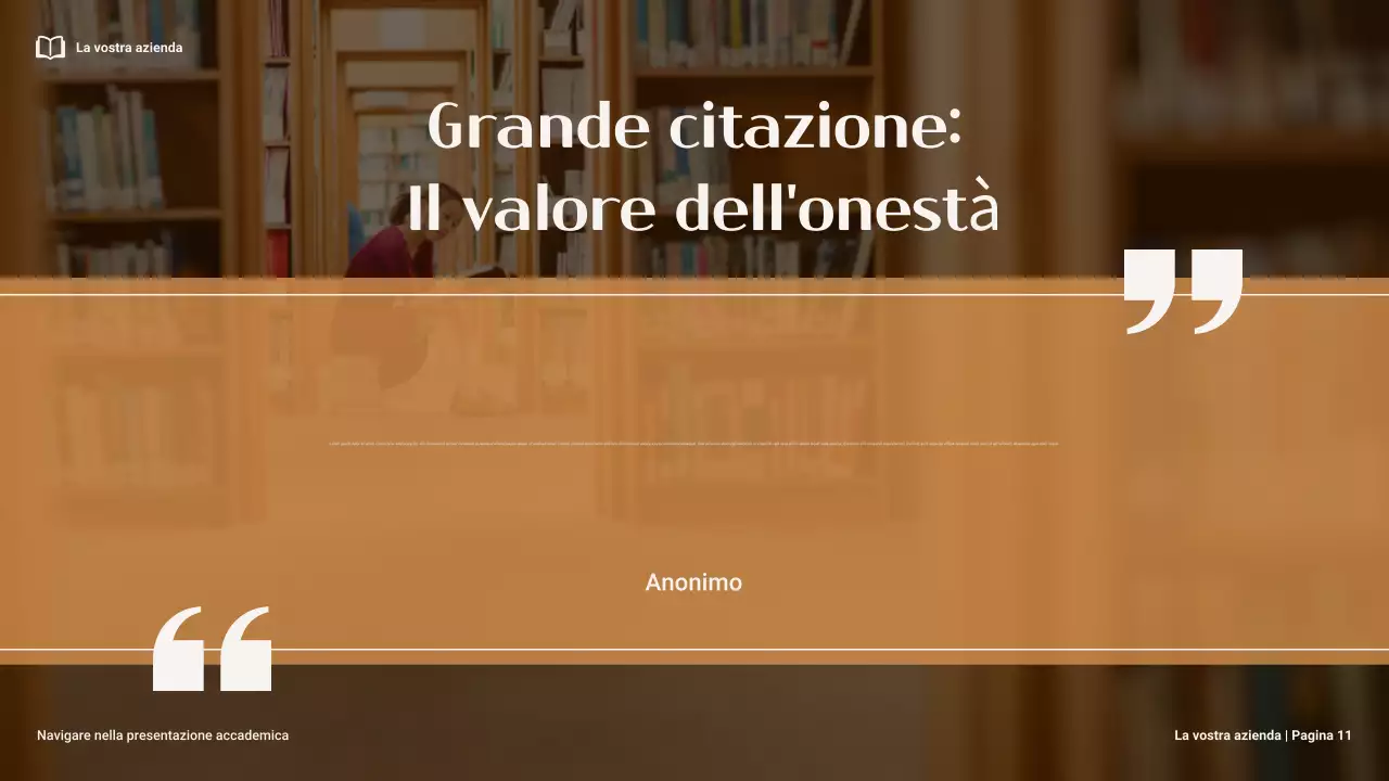 Presentazione minima marrone e arancione sulla navigazione dell'integrità accademica al college
