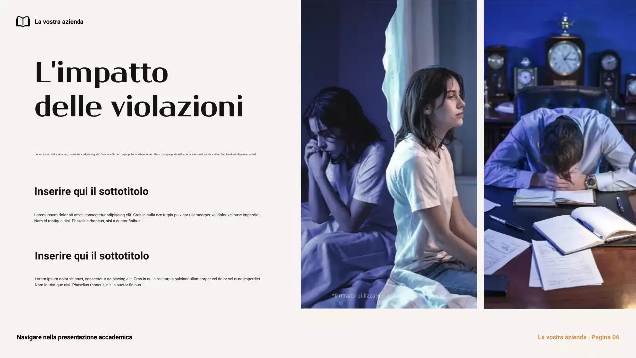 Presentazione minima marrone e arancione sulla navigazione dell'integrità accademica al college