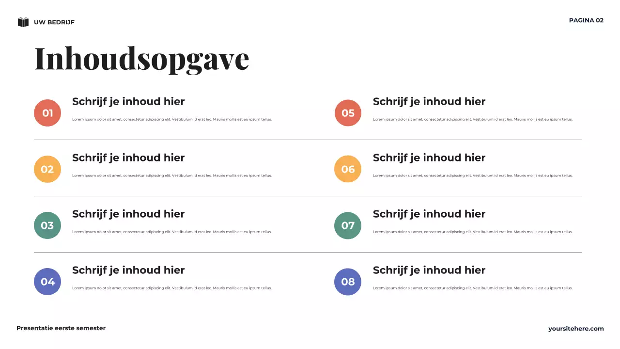 Navy Minimal Mijn Eerste Semester Visie Presentatie
