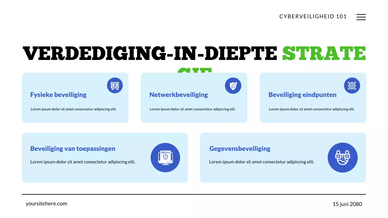 Cyberbeveiligingstechnologie Groen en Blauw Presentatie