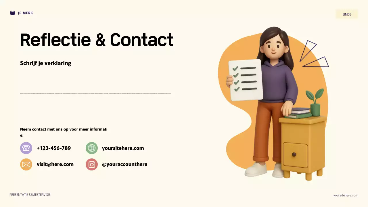 Paarse en oranje 3D-illustratie Persoonlijke doelenpresentatie