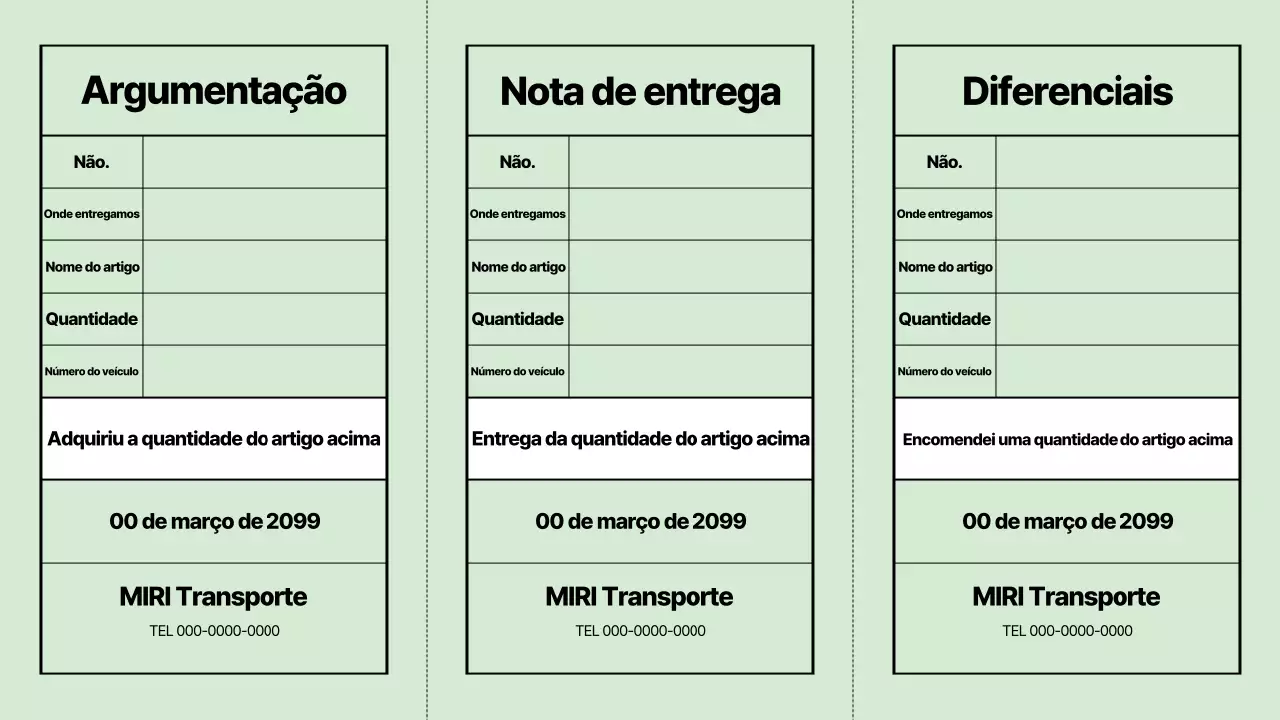 Papelaria Logística Simples Mint