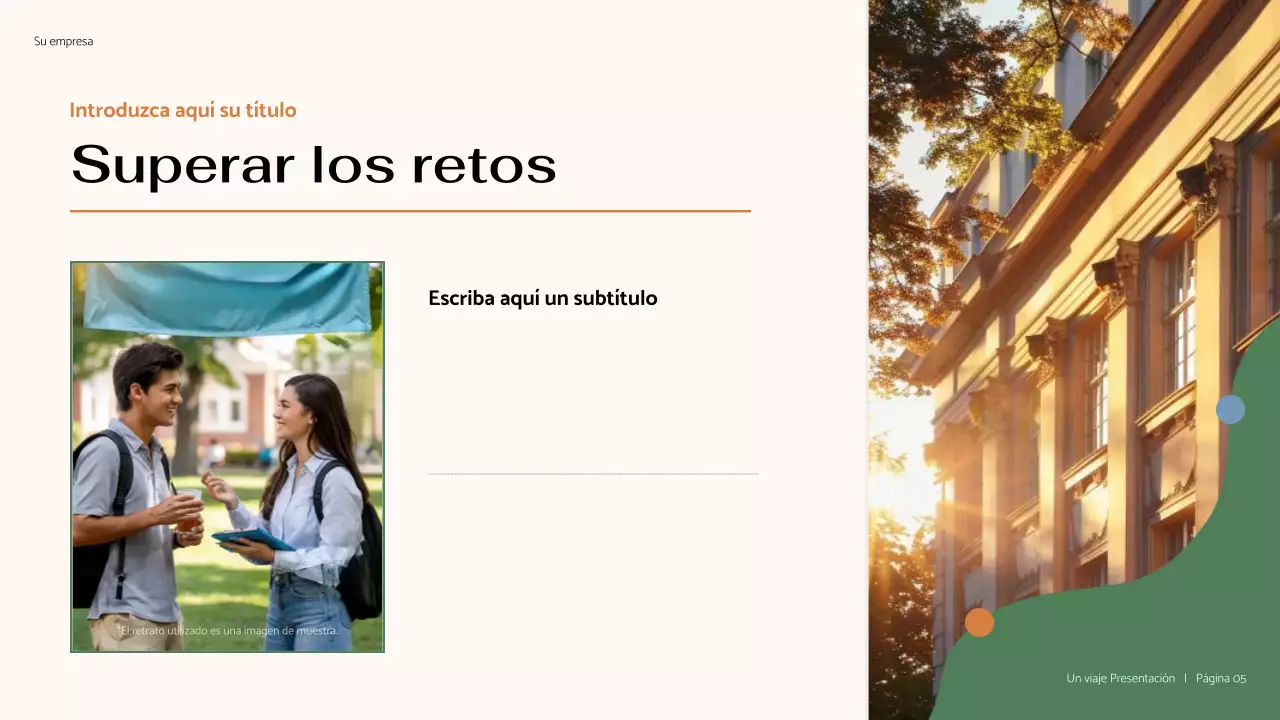 Presentación minimalista de mi viaje en marrón