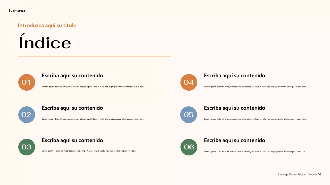 Presentación minimalista de mi viaje en marrón
