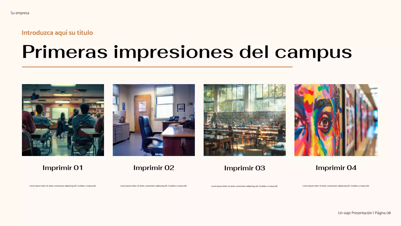 Presentación minimalista de mi viaje en marrón