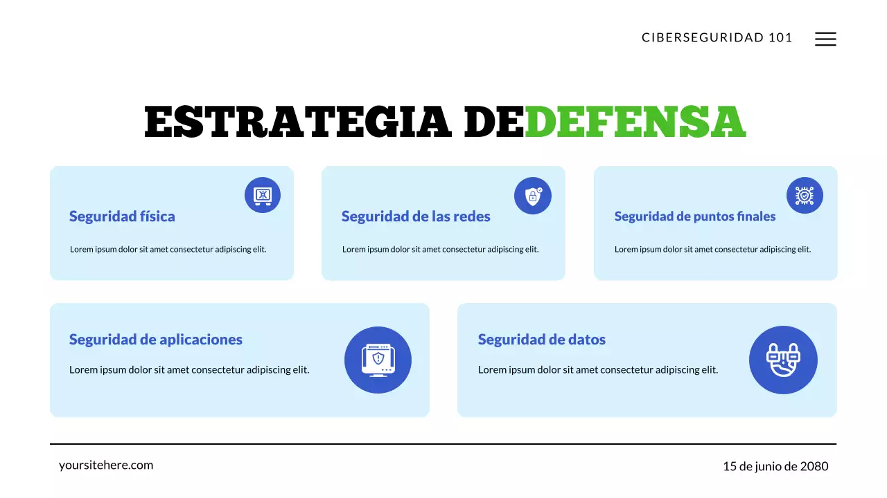 Presentación de la tecnología de ciberseguridad verde y azul