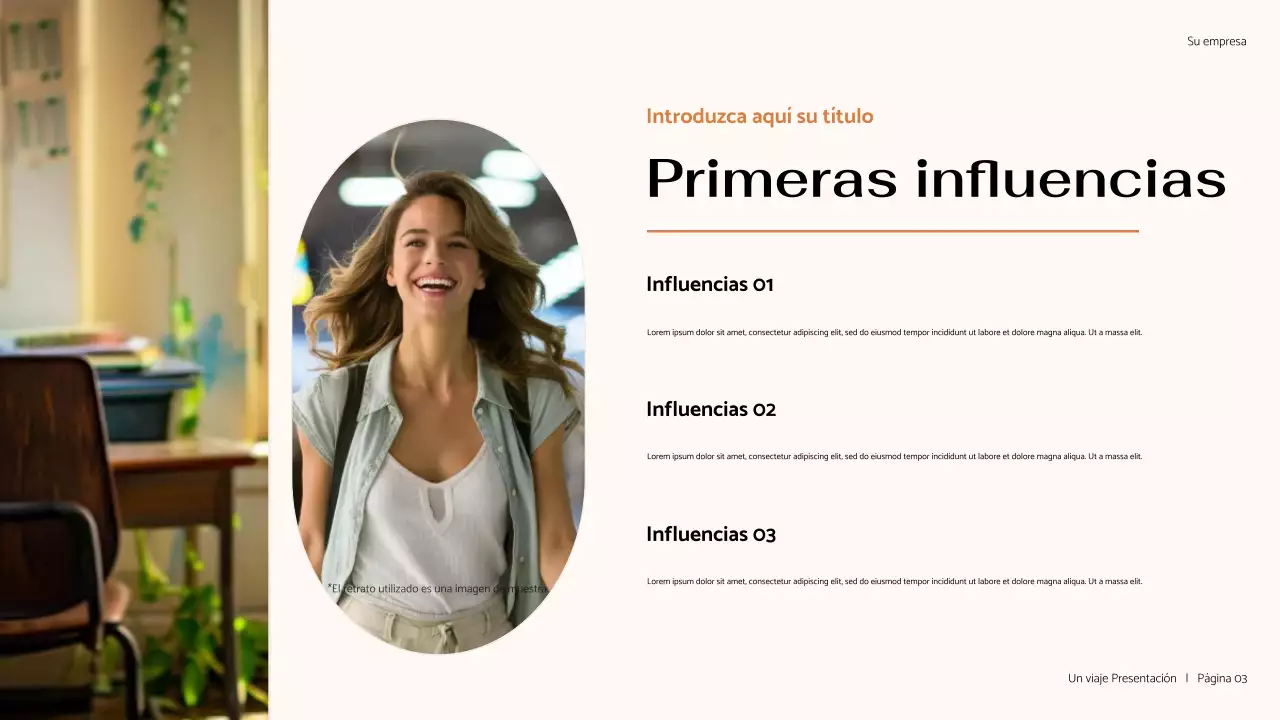 Presentación minimalista de mi viaje en marrón