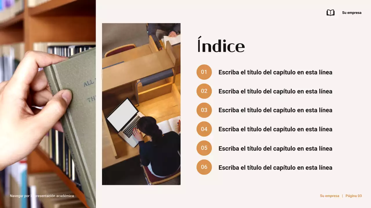Presentación minimalista en marrón y naranja sobre la integridad académica en la universidad