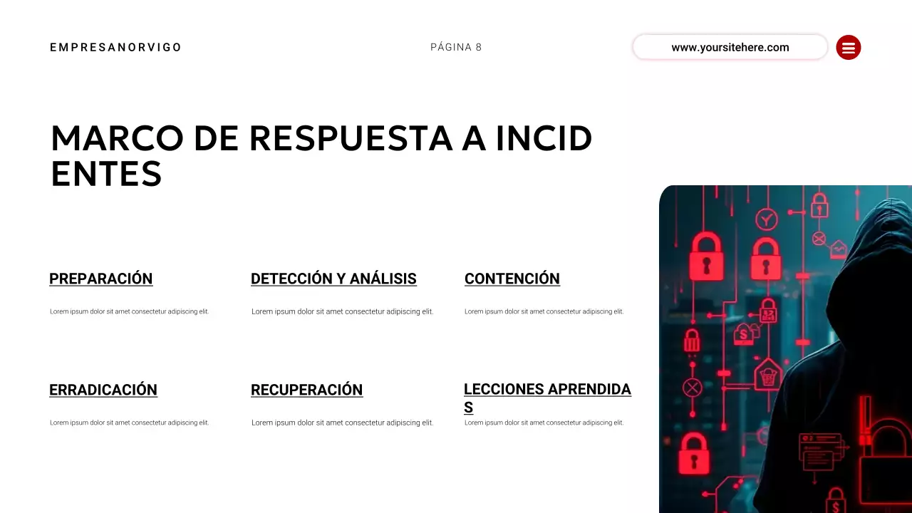 evento de ciberseguridad moderno y rojo
