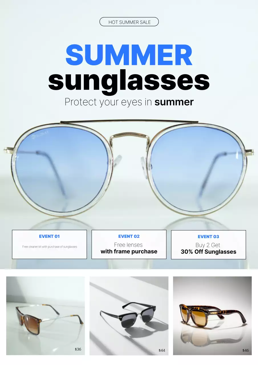 Quảng cáo thời trang mùa hè hiện đại màu xanh