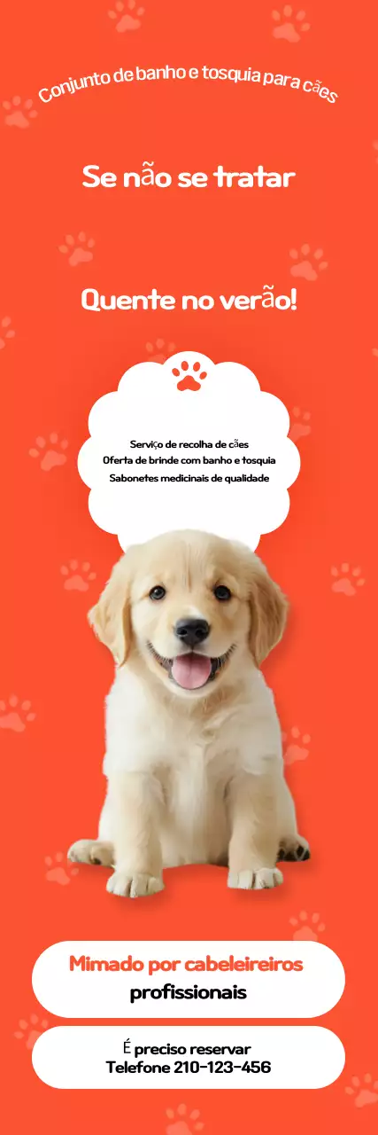 Anúncio de limpeza de animais de estimação laranja