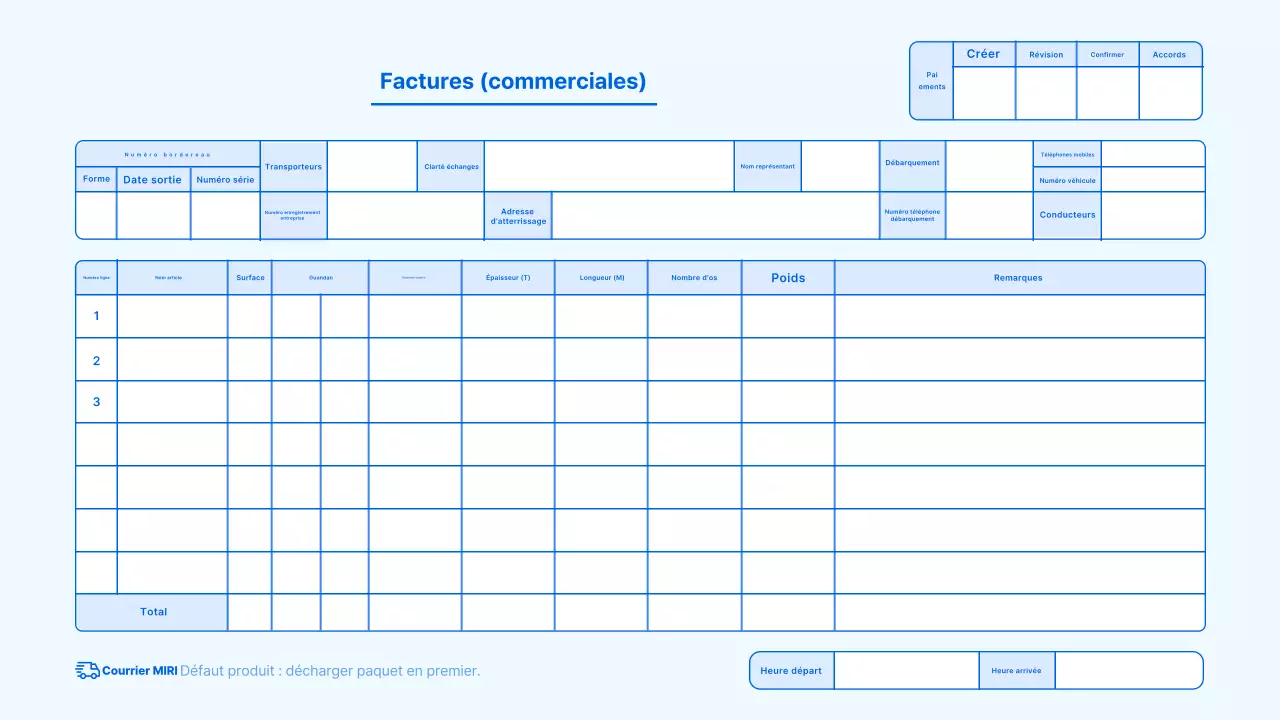 Manuel de facturation de base Sky Blue