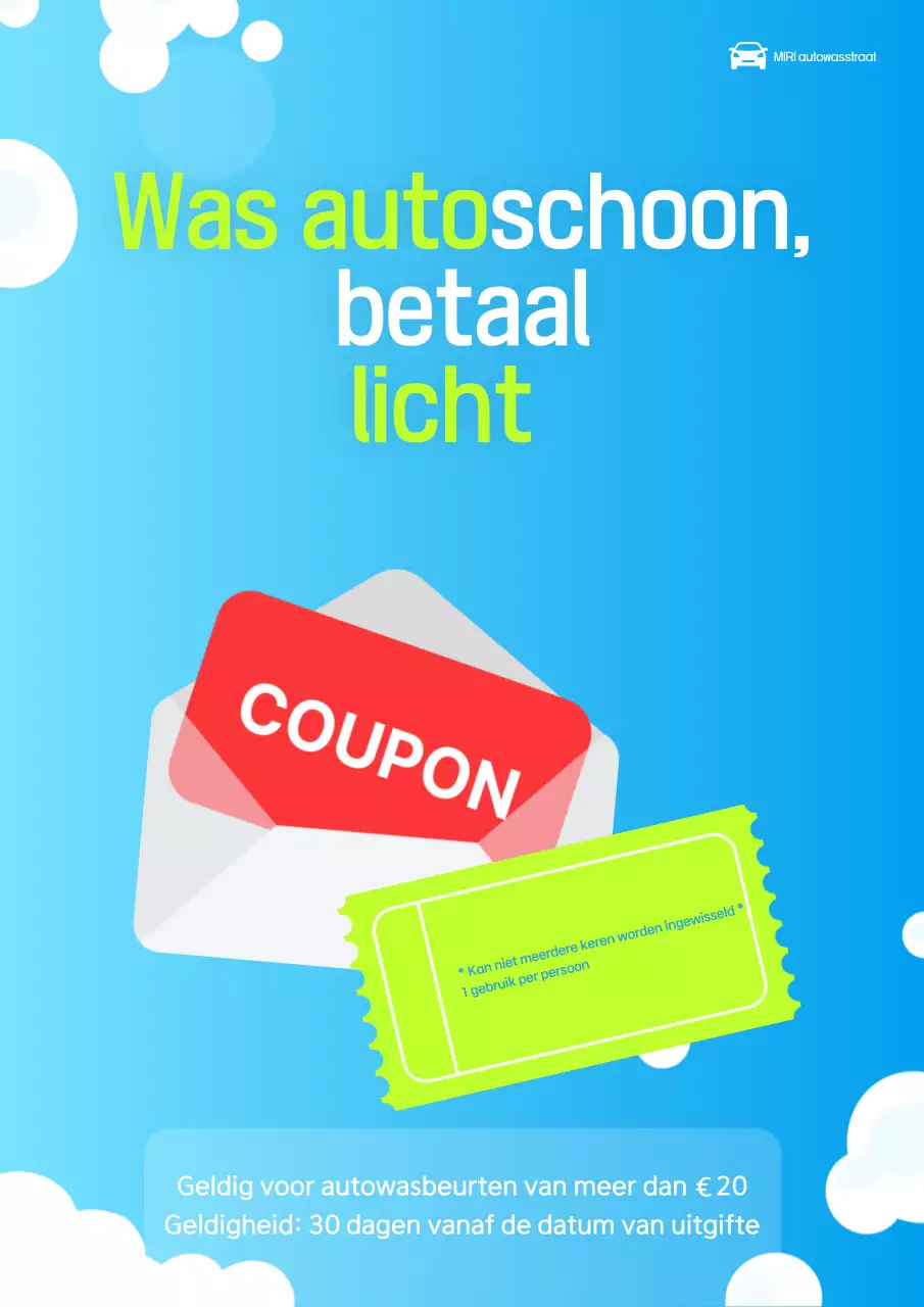 Sky Blue Clean Autowas Coupon