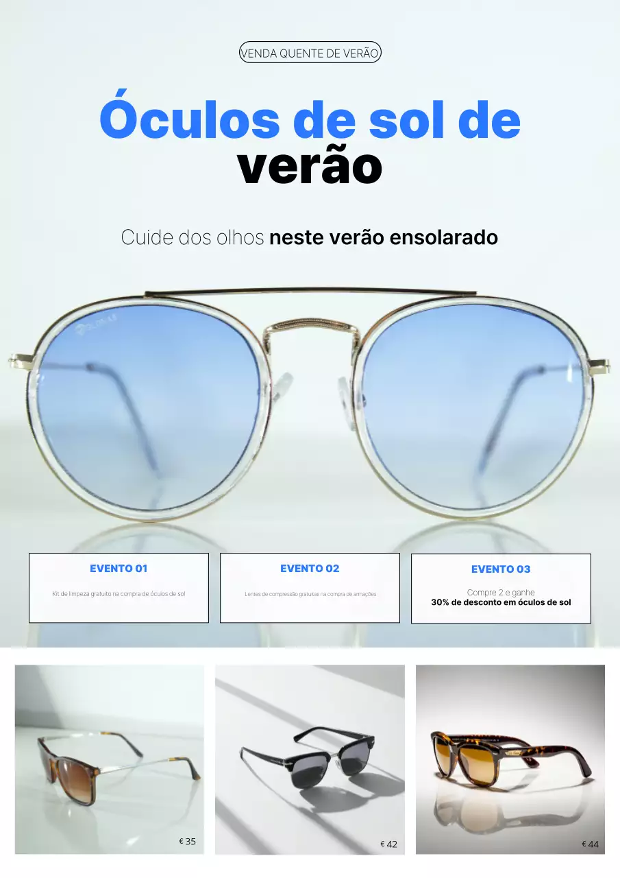 Anúncio de moda moderna de verão azul