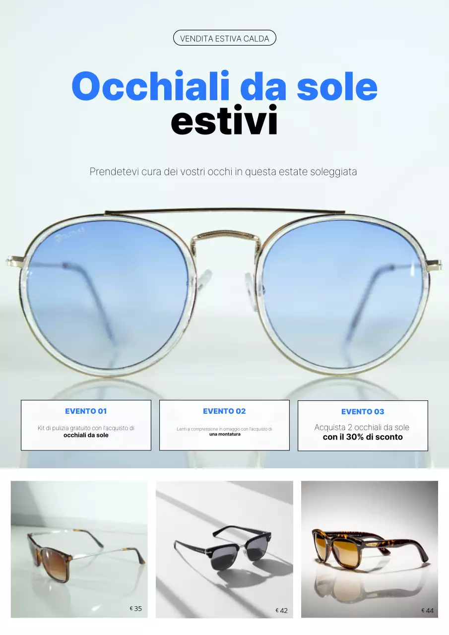 Pubblicità di moda estiva moderna blu