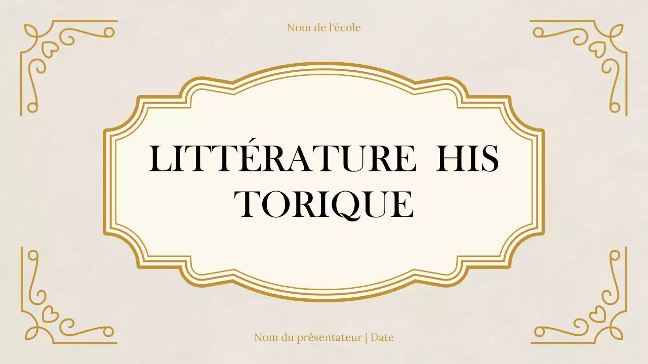 Présentation des études historiques classiques beiges