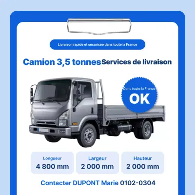 Service de transport par camion moderne bleu