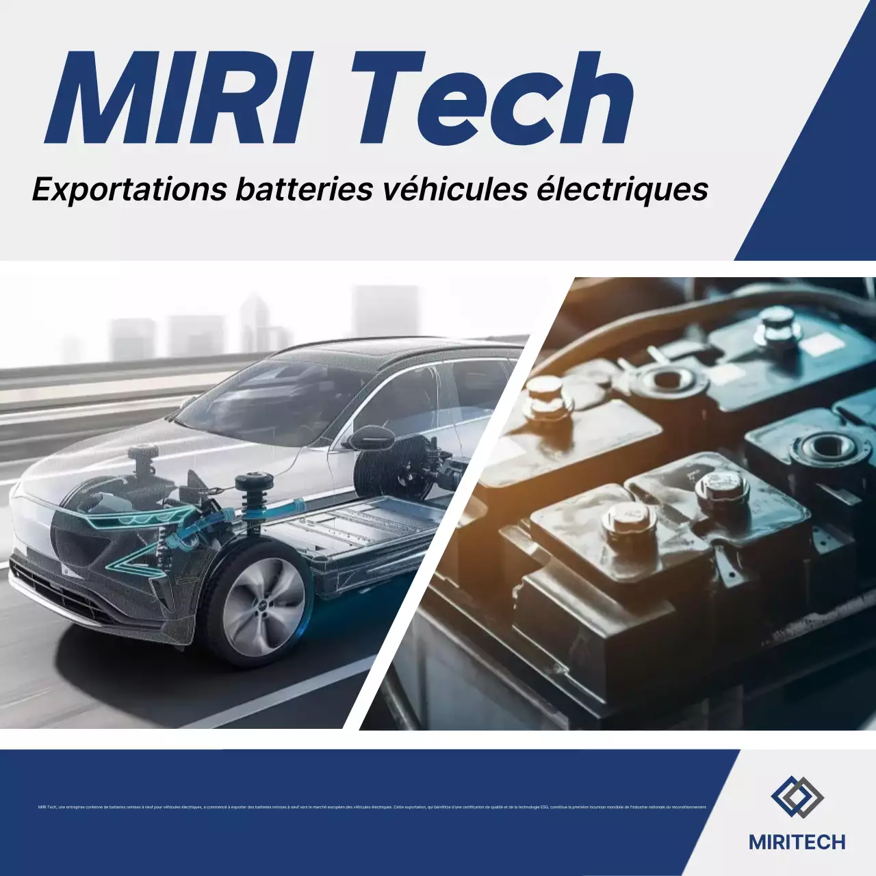 Publicité pour les pièces détachées de voitures électriques modernes bleues