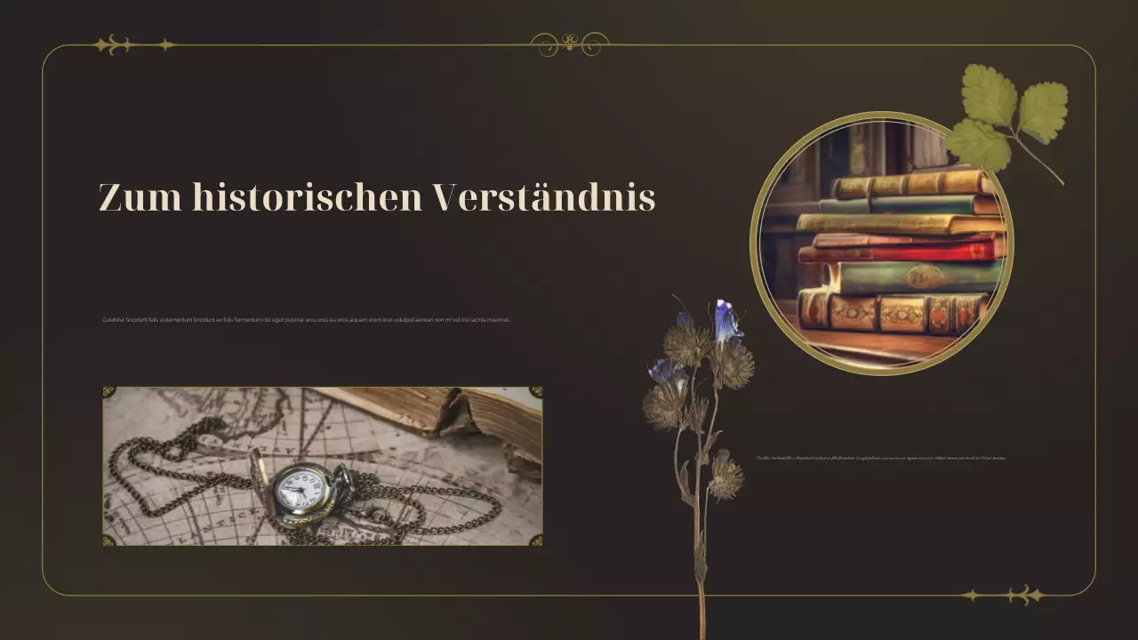 Braune Vintage Literatur Historische Studien Präsentation