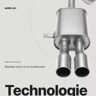 Zilveren moderne auto-onderdelen advertentie