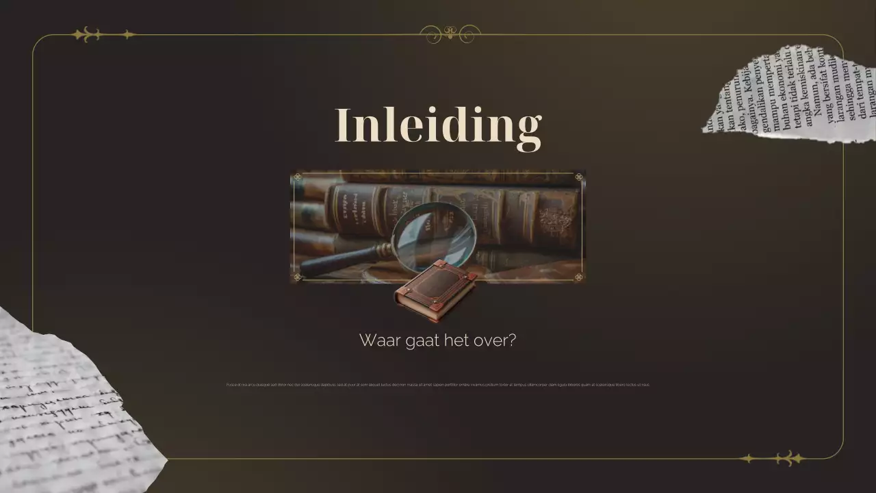 Brown Vintage Literatuur Historische Studies Presentatie