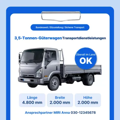 Blauer moderner LKW-Transportservice