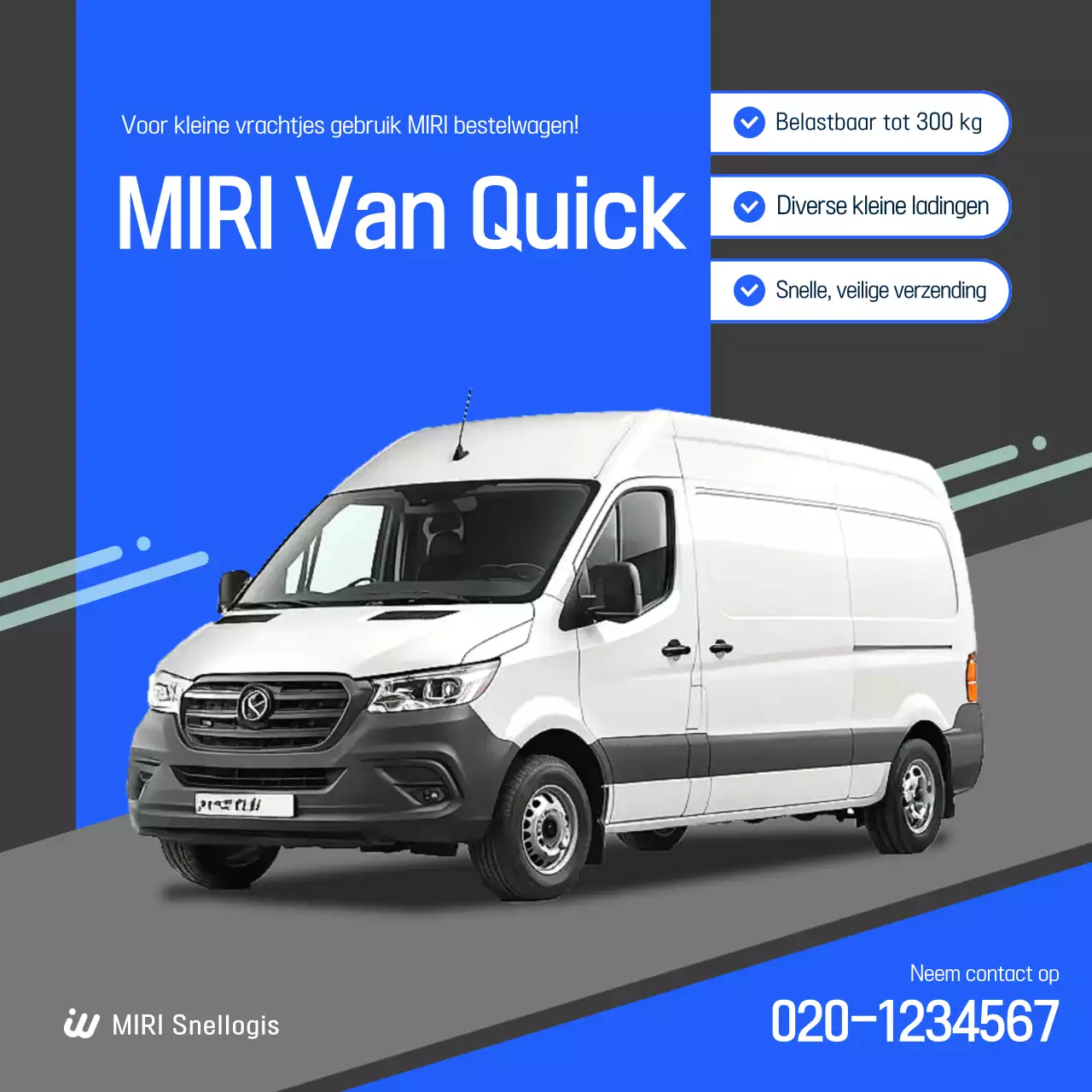 Advertentie voor snelle service van Blue Modern Logistics