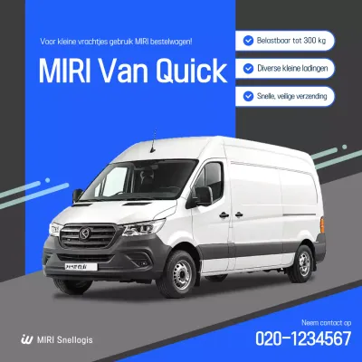 Advertentie voor snelle service van Blue Modern Logistics