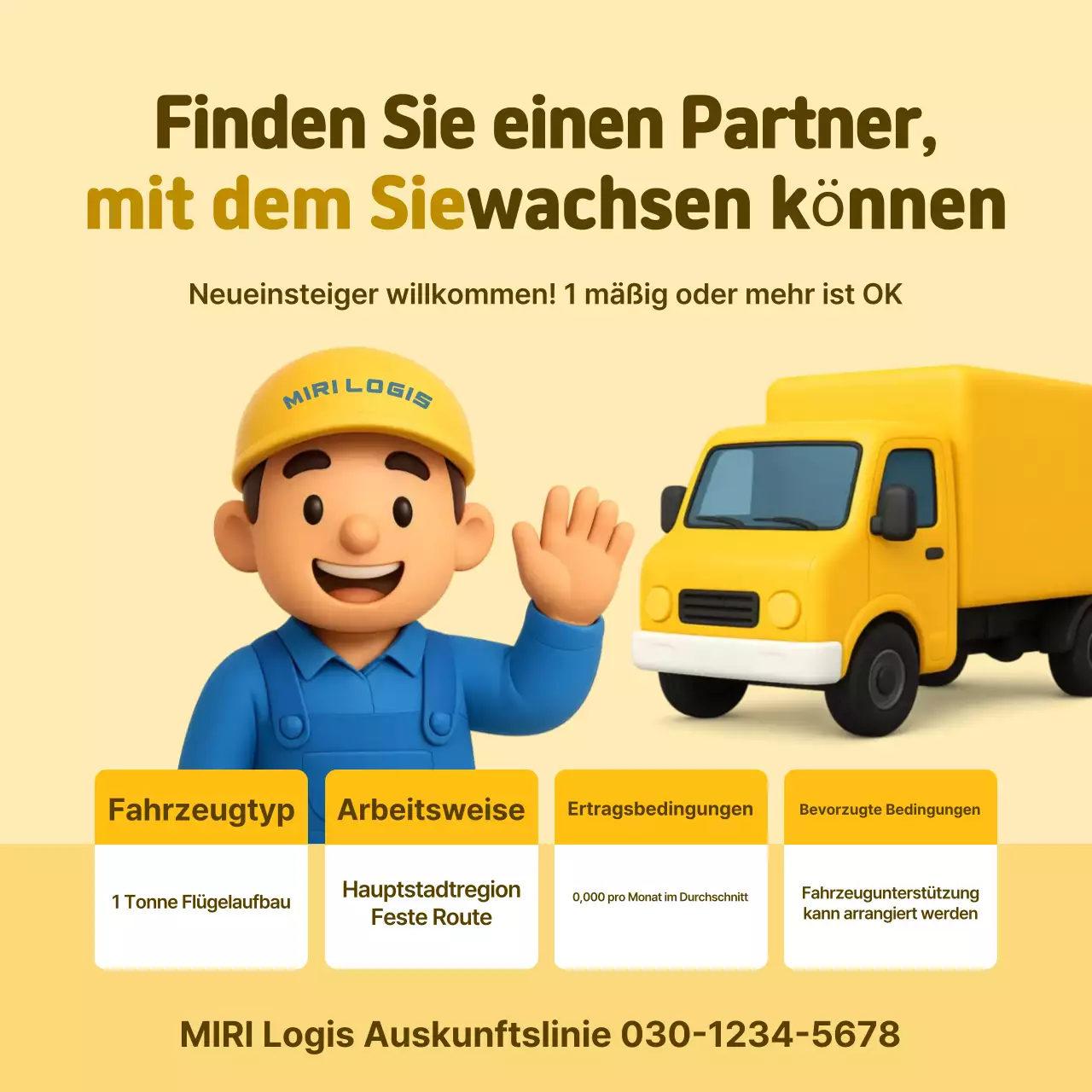 Yellow Simple Stellenanzeige für Logistiktechniker