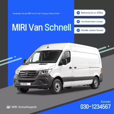 Blaue moderne Logistik-Schnellservice-Werbung