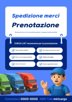 Guida alla prenotazione del trasporto di merci blu