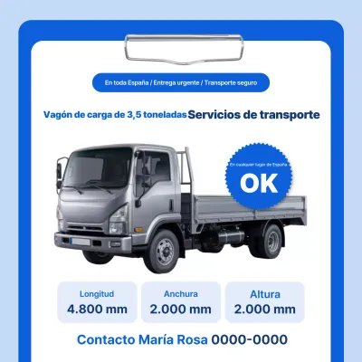 Servicio de transporte de camiones modernos azules