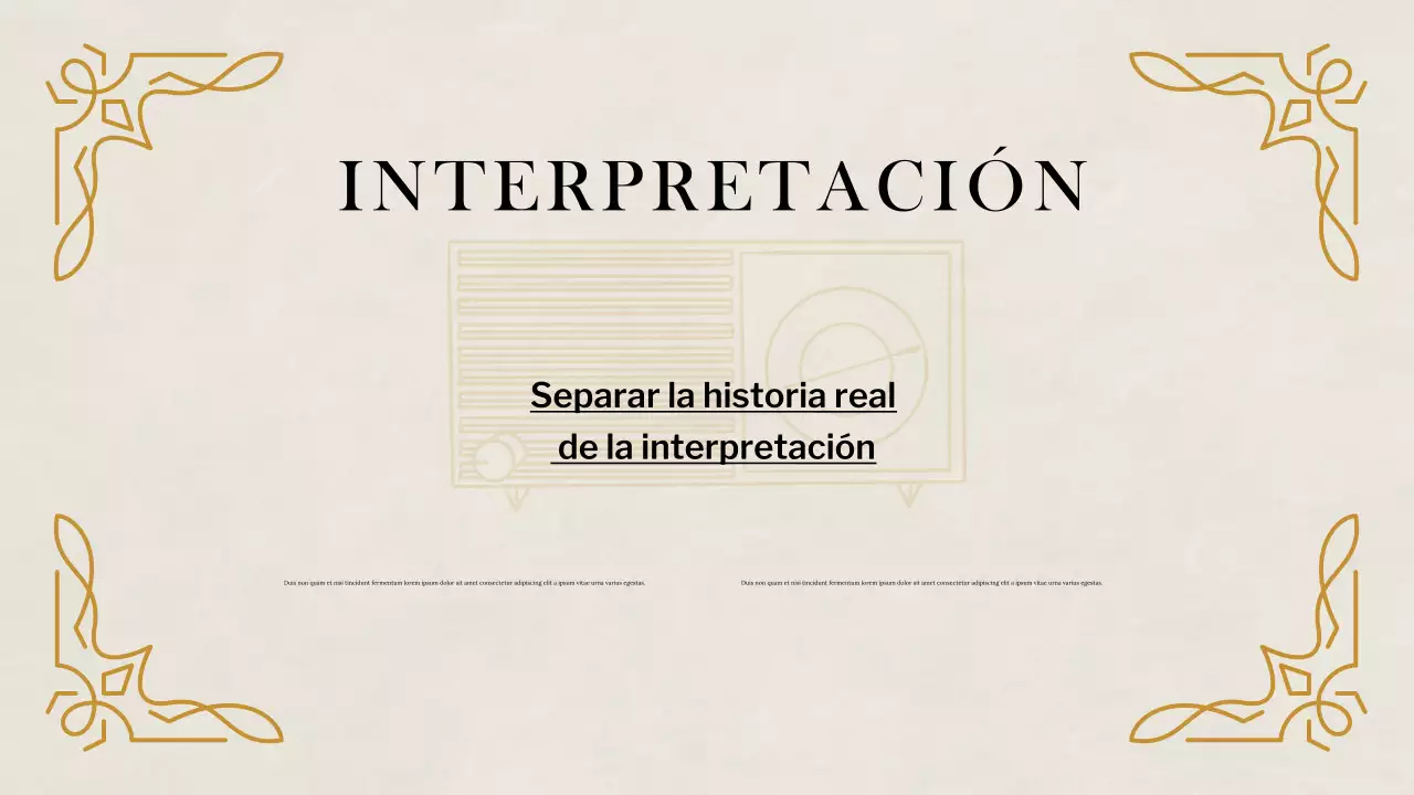 Presentación de estudios históricos clásicos beige