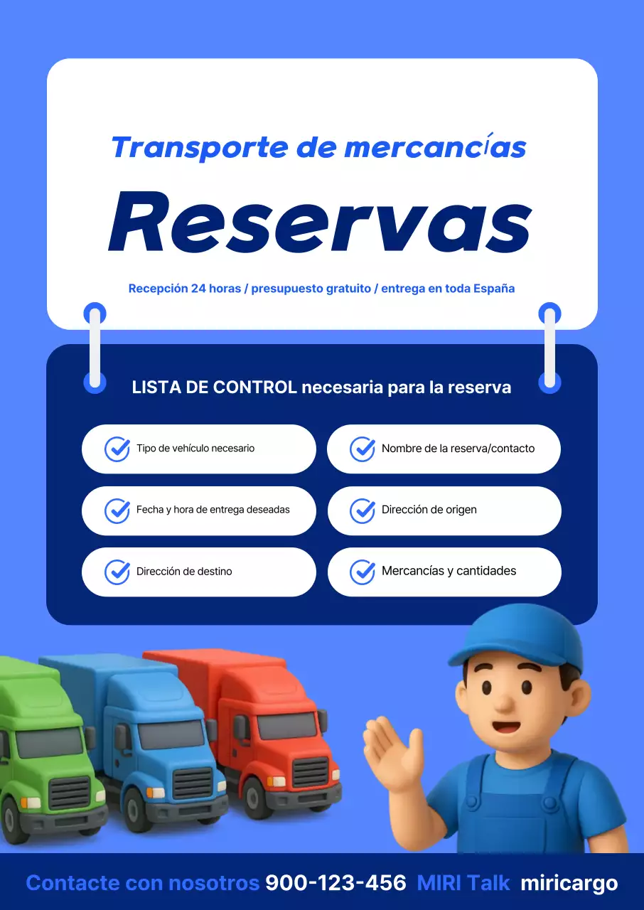 Guía de reservas de transporte de Blue Cargo
