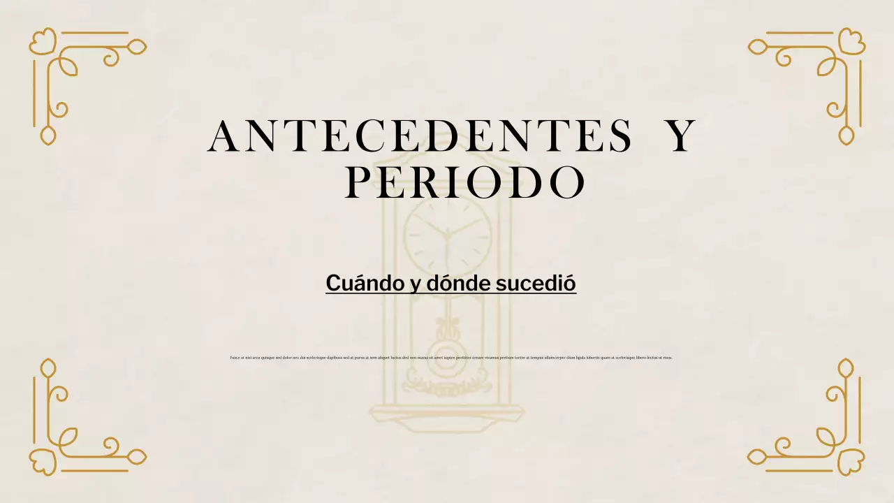 Presentación de estudios históricos clásicos beige