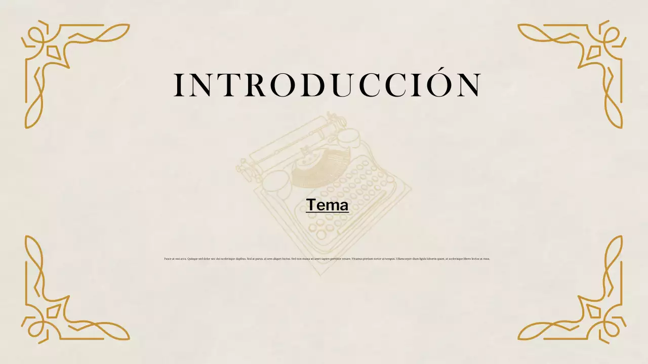 Presentación de estudios históricos clásicos beige