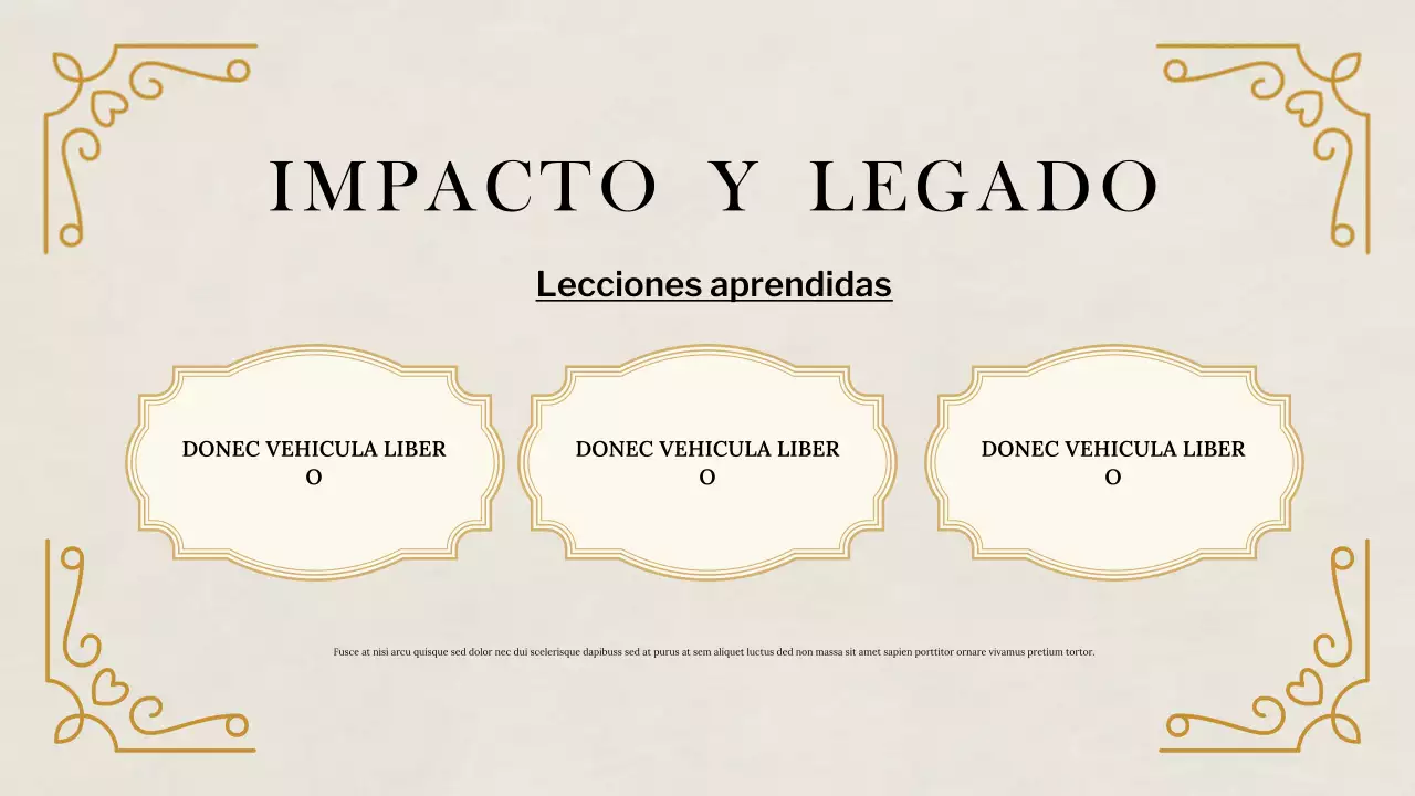 Presentación de estudios históricos clásicos beige